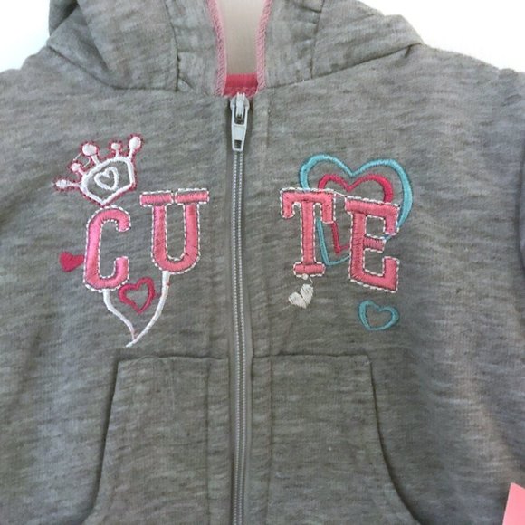 Coney Isle Girls One-Piece Long Sleeve Romper, Hooded Sweatshirt & Pants - 6-9m - Picture 2 of 4